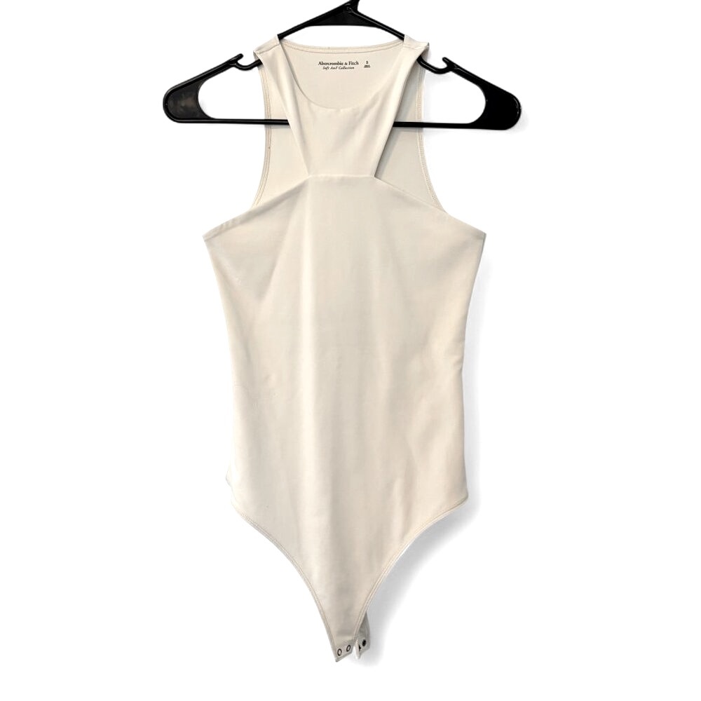 Abercrombie & Fitch Sz S Geometric Cutout Sleeveless White Bodysuit